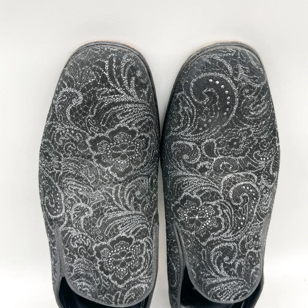 Mezlan Mens 11M Damon Loafers Black Silver Glitter Paisley Tuxedo Wedding Dandy_10